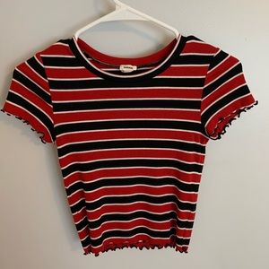 Garage Striped Cropped Tee